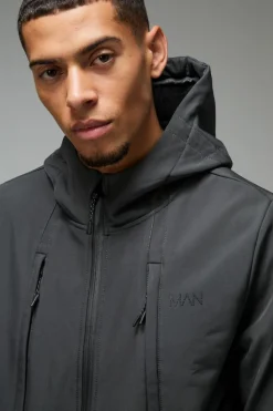 Discount boohooMAN Man Active Softshell Jacket charcoal