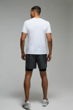 Best Sale boohooMAN Man Active Stretch 2 in 1 5inch Grid Short charcoal