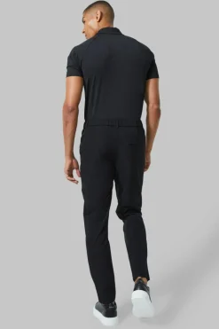 Hot boohooMAN Man Active Stretch Tapered Golf Trousers black