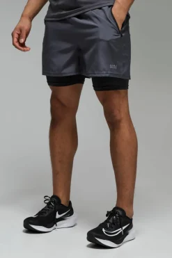 Outlet boohooMAN Man Active Stretch Woven 5inch 2in1 Short charcoal