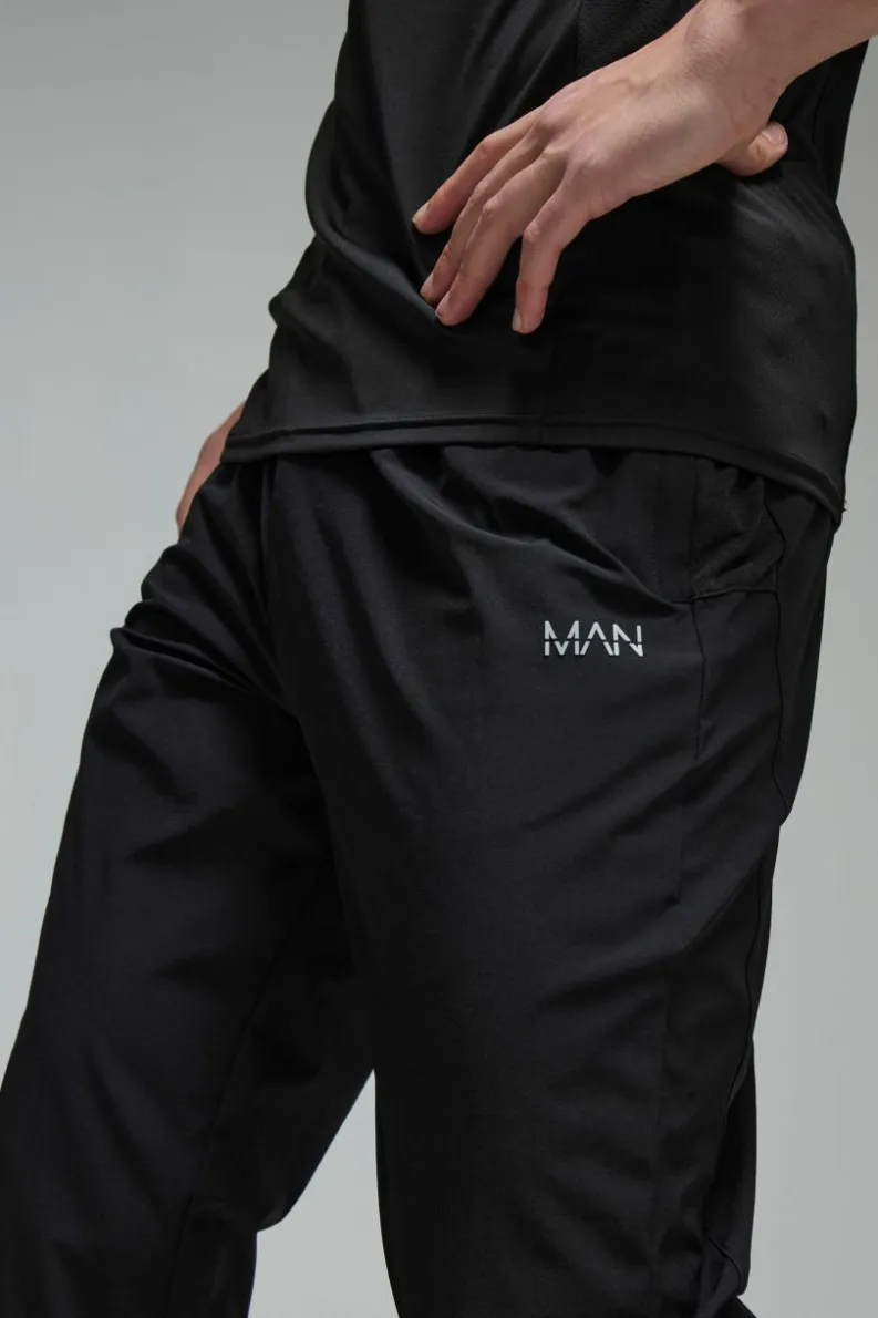 Best Sale boohooMAN Man Active Stretch Woven Tapered Joggers black