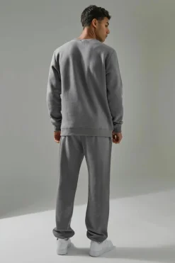 Hot boohooMAN Man Active Sweatshirt & Jogger Tracksuit charcoal