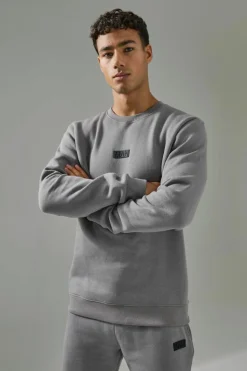 Hot boohooMAN Man Active Sweatshirt & Jogger Tracksuit charcoal
