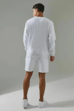 Hot boohooMAN Man Active Sweatshirt & Short Tracksuit light grey