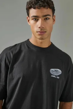 Clearance boohooMAN Man Active Track & Field Oversized T-shirt black