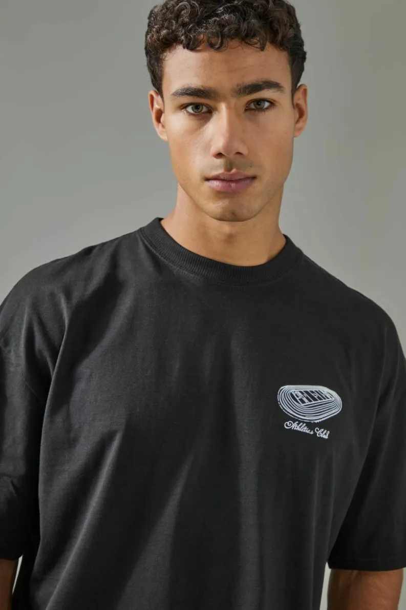 Clearance boohooMAN Man Active Track & Field Oversized T-shirt black