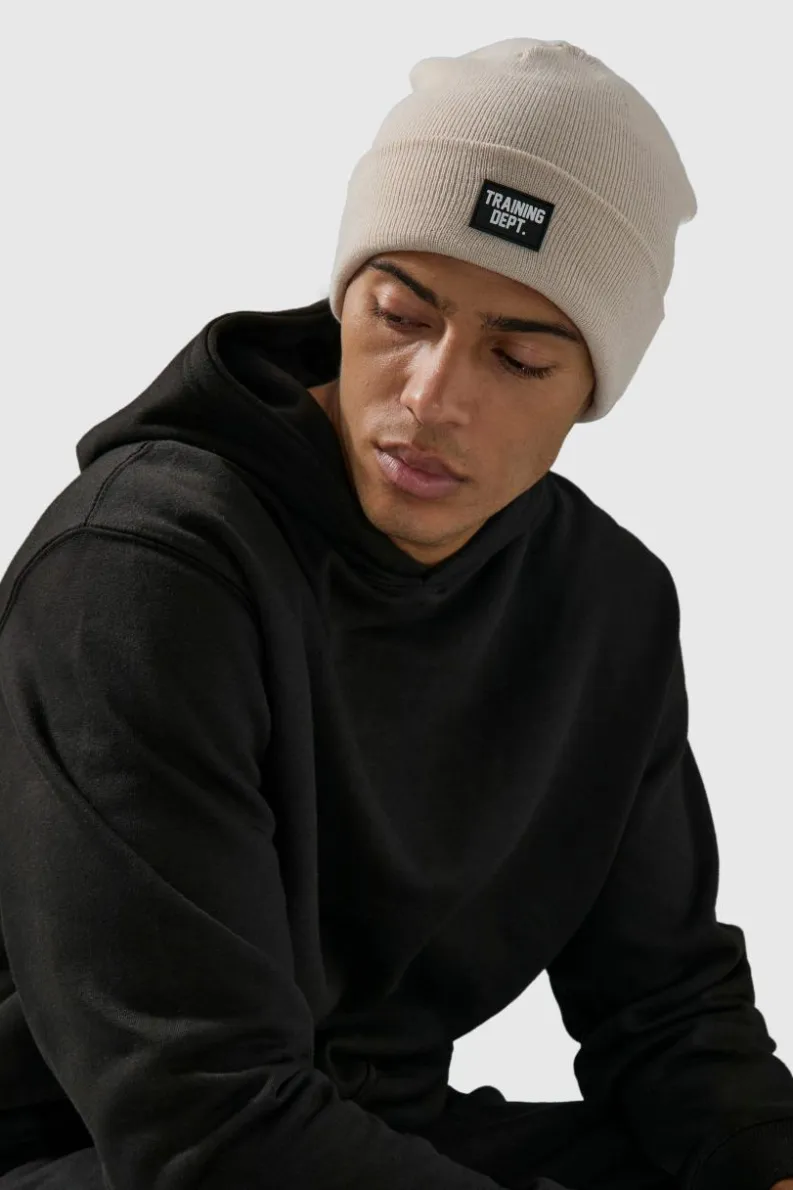 Cheap boohooMAN Man Active Training Dept Beanie taupe