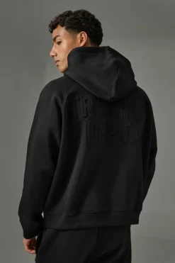 Flash Sale boohooMAN Man Active Training Dept Boxy Embossed Tracksuit black