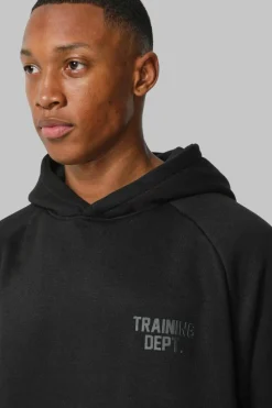 Fashion boohooMAN Man Active Training Dept Boxy Hoodie black