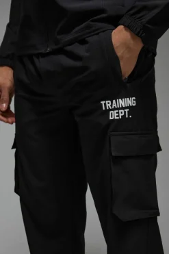 Online boohooMAN Man Active Training Dept. Cargo Trouser black