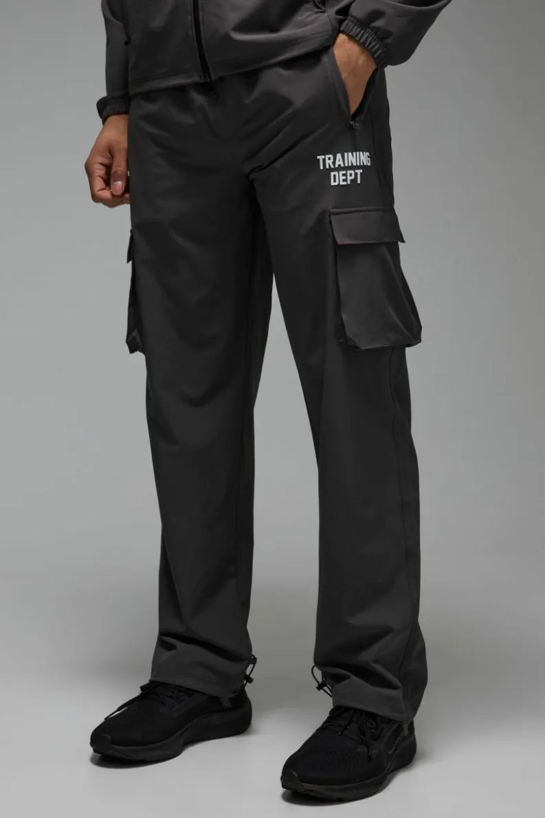 Flash Sale boohooMAN Man Active Training Dept. Cargo Trouser charcoal