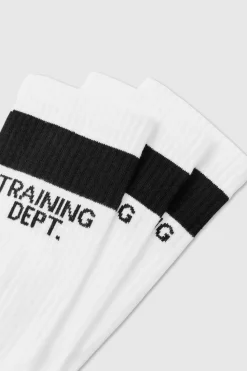 Online boohooMAN Man Active Training Dept Cushioned Crew 3 Pack Socks white