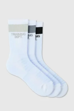 Cheap boohooMAN Man Active Training Dept Cushioned Crew 3 Pack Socks multi