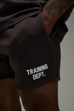 Outlet boohooMAN Man Active Training Dept. 5inch Jersey Shorts dark brown