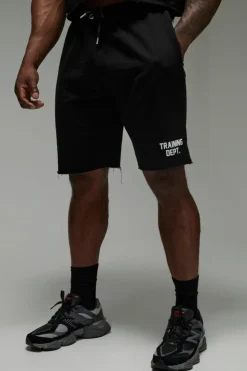 Online boohooMAN Man Active Training Dept 9inch Regular Shorts black