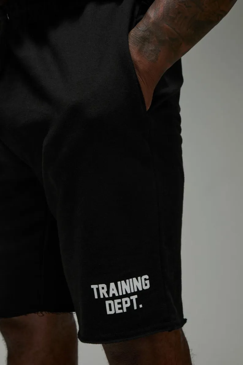 Online boohooMAN Man Active Training Dept 9inch Regular Shorts black