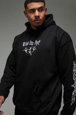 Cheap boohooMAN Man Active Training Dept Oversized Hoodie black