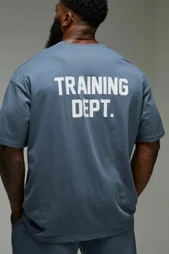 Fashion boohooMAN Man Active Training Dept. Oversized T-shirt blue