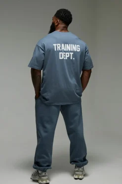 Fashion boohooMAN Man Active Training Dept. Oversized T-shirt blue