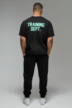 Fashion boohooMAN Man Active Training Dept Oversized T-shirt black