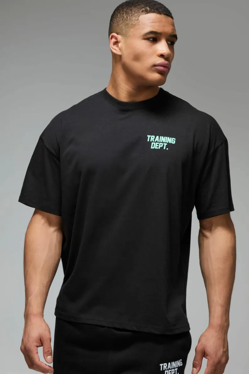 Fashion boohooMAN Man Active Training Dept Oversized T-shirt black