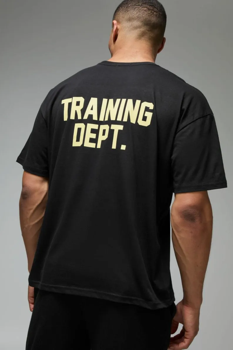 New boohooMAN Man Active Training Dept Oversized T-shirt black