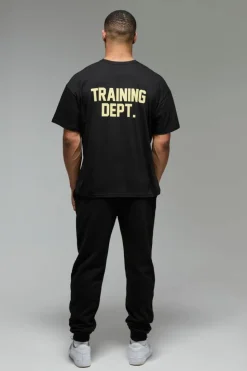 New boohooMAN Man Active Training Dept Oversized T-shirt black