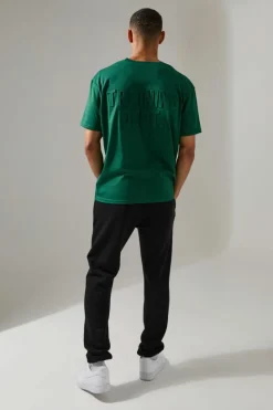 Clearance boohooMAN Man Active Training Dept Oversized Embossed T-shirt green