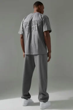 Best Sale boohooMAN Man Active Training Dept Oversized Embossed Jogger charcoal