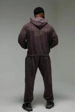 Fashion boohooMAN Man Active Training Dept. Oversized Washed Jogger dark brown