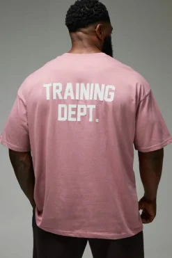 Shop boohooMAN Man Active Training Dept. Oversized T-shirt pink