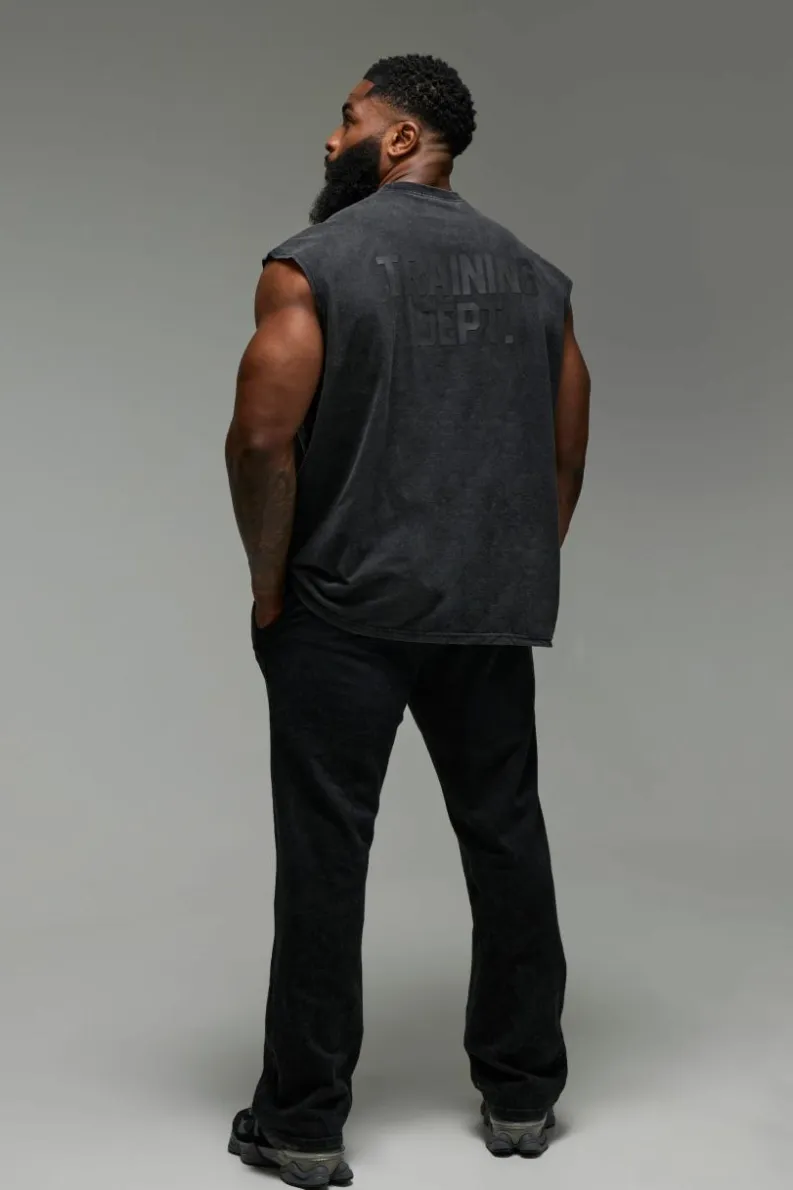 Clearance boohooMAN Man Active Training Dept. Oversized Washed Tank black