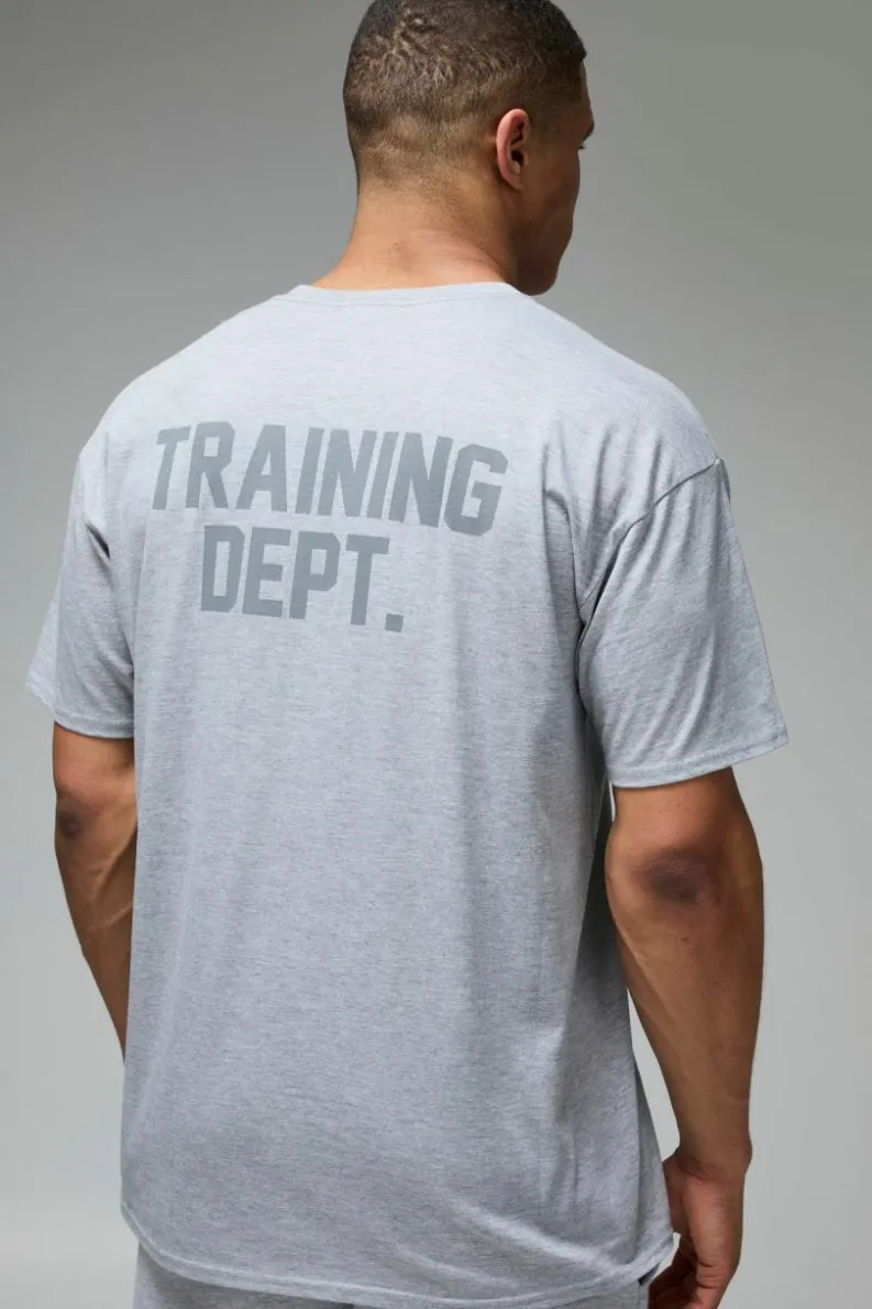 Store boohooMAN Man Active Training Dept Oversized T-shirt grey marl