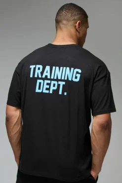 Outlet boohooMAN Man Active Training Dept Oversized T-shirt black