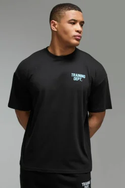 Outlet boohooMAN Man Active Training Dept Oversized T-shirt black