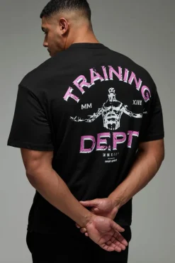 Hot boohooMAN Man Active Training Dept Oversized T-shirt black
