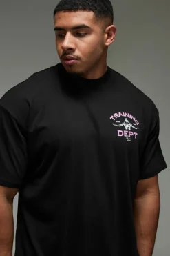 Hot boohooMAN Man Active Training Dept Oversized T-shirt black