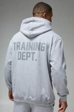 Outlet boohooMAN Man Active Training Dept Oversized Hoodie grey marl