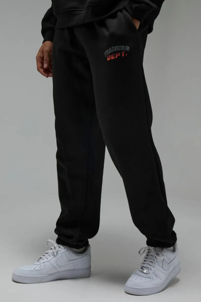 Flash Sale boohooMAN Man Active Training Dept. Oversized Jogger black