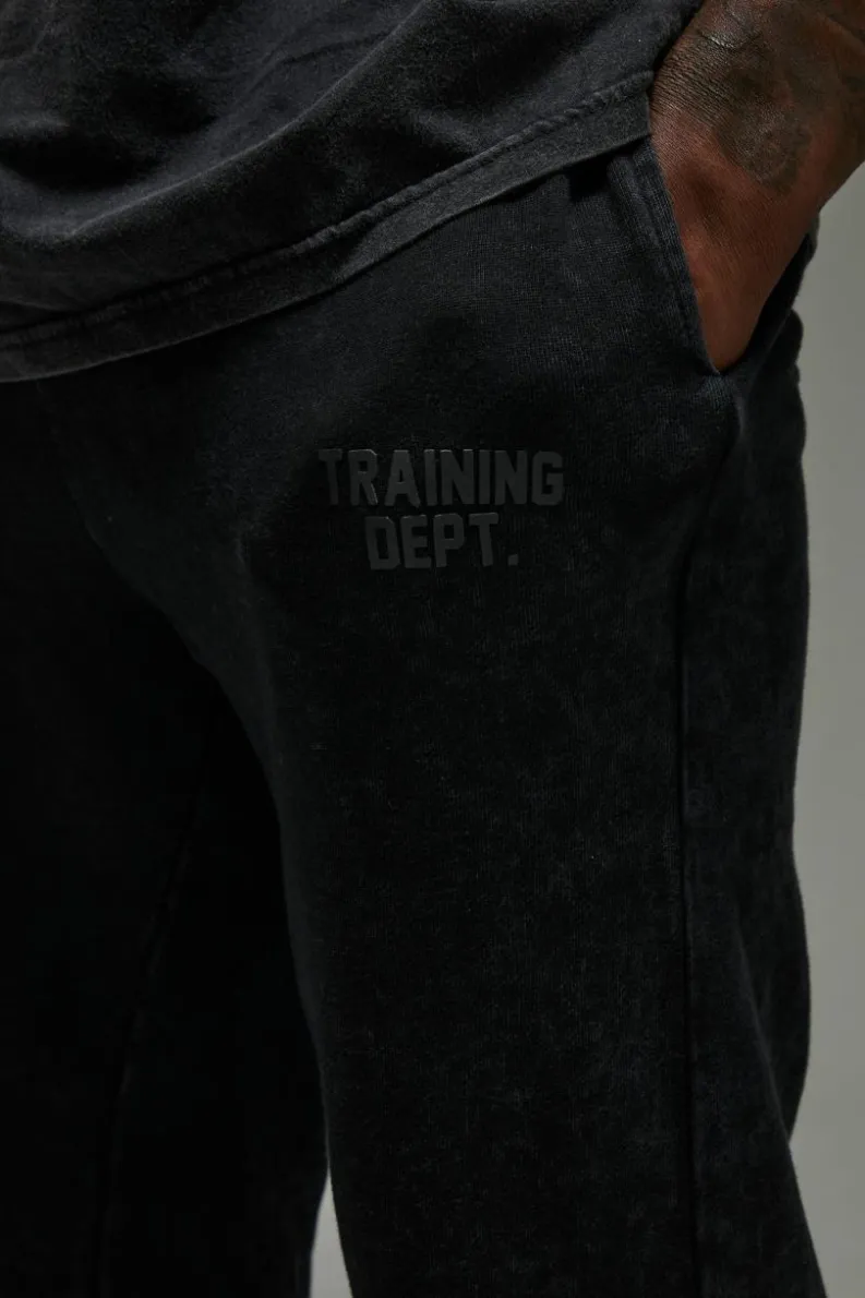Shop boohooMAN Man Active Training Dept. Relaxed Washed Jogger black