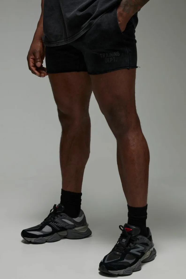Outlet boohooMAN Man Active Training Dept. Relaxed Washed Shorts black