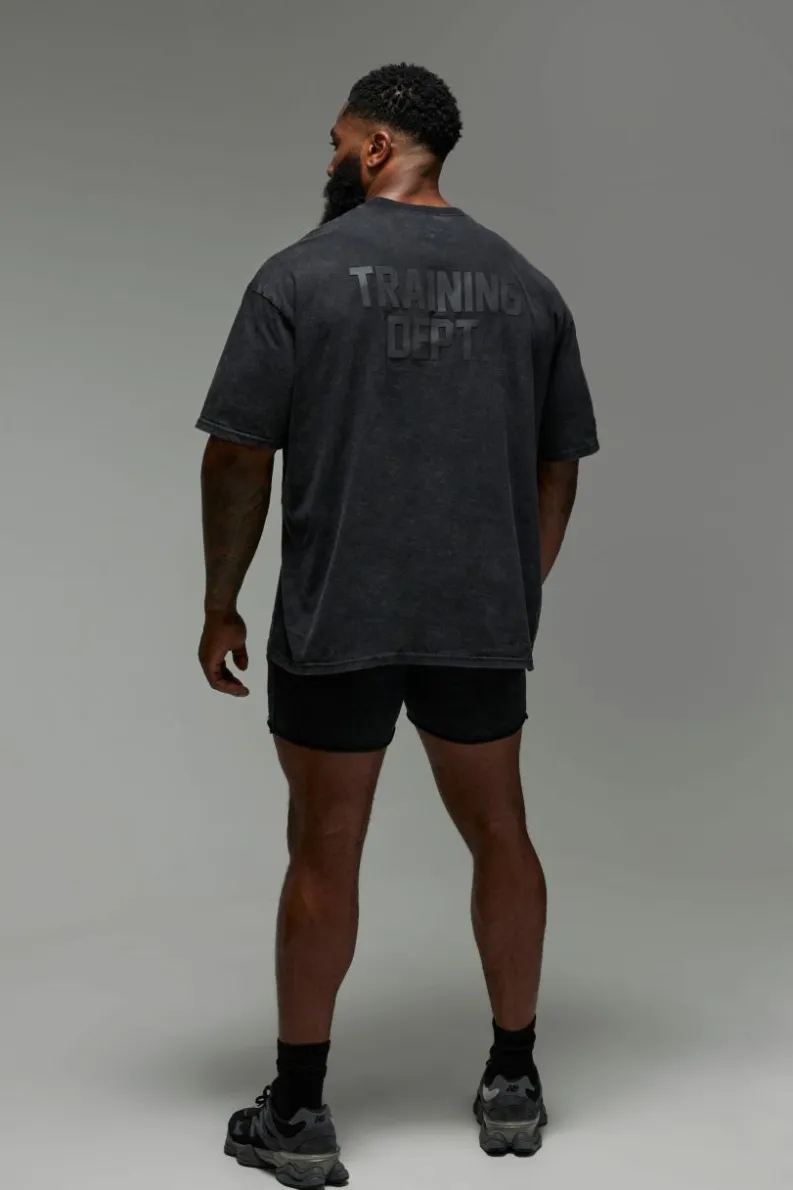 Outlet boohooMAN Man Active Training Dept. Relaxed Washed Shorts black