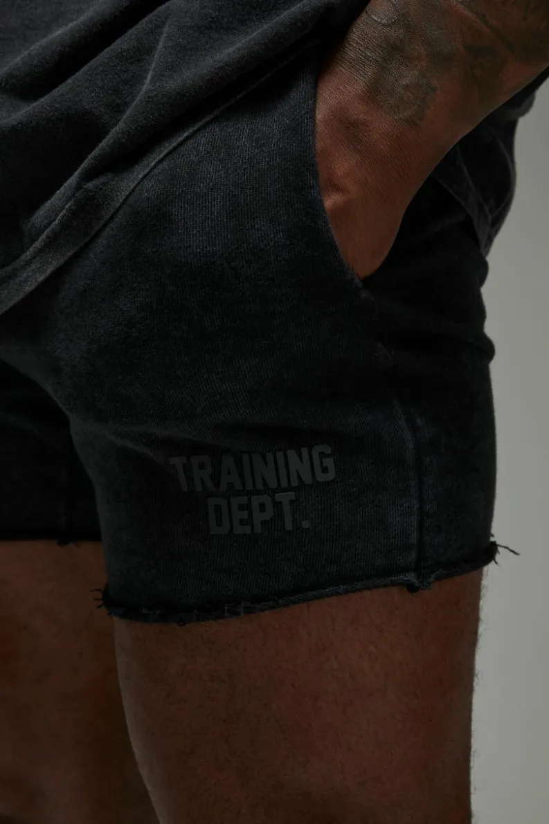 Outlet boohooMAN Man Active Training Dept. Relaxed Washed Shorts black