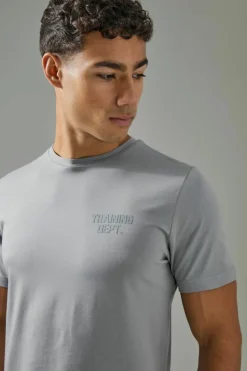 Cheap boohooMAN Man Active Training Dept Slim Fit T-shirt grey