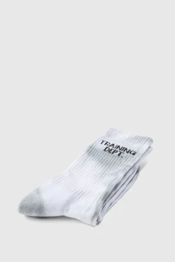 Clearance boohooMAN Man Active Training Dept Tie-dye Crew Socks light grey