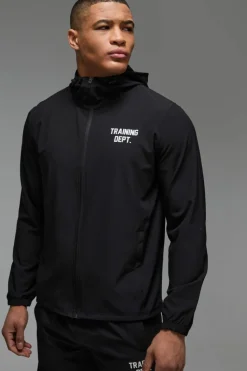 Online boohooMAN Man Active Training Dept. Windbreaker black