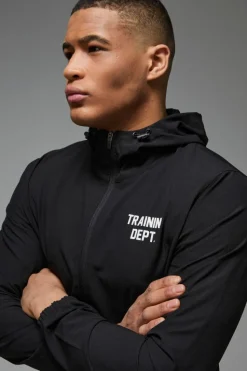 Online boohooMAN Man Active Training Dept. Windbreaker black
