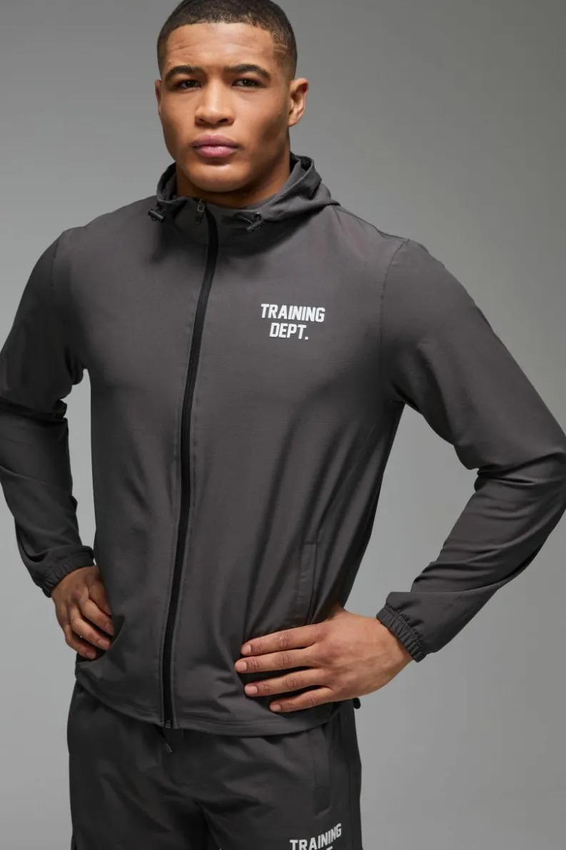 Cheap boohooMAN Man Active Training Dept. Windbreaker charcoal