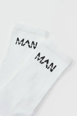 Cheap boohooMAN Man Active Training Grip Crew Socks white