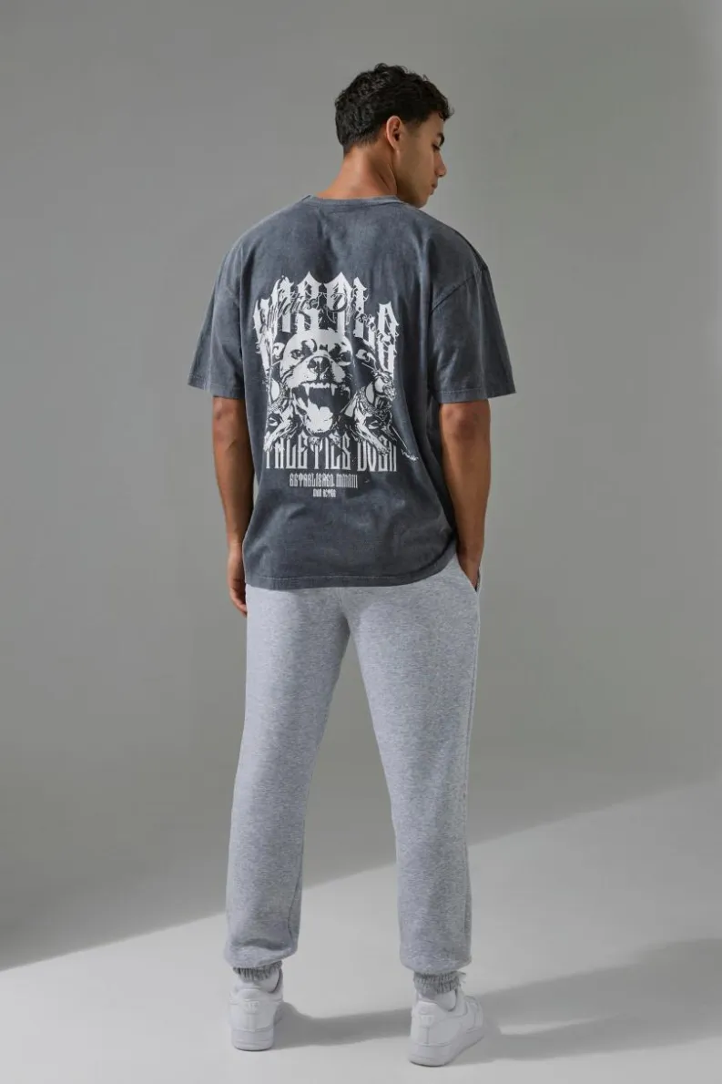 Flash Sale boohooMAN Man Active Washed Graphic Oversized T-shirt black